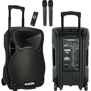 Lastvoice LS-P1915EE 15" 1200W Portable PA System with <b>Wireless</b> <b>Microphones</b> - Product Image 2