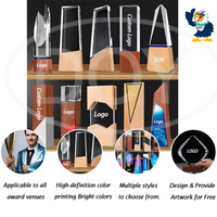 Copa de Premios con Base de Madera Sólida, Grabado Láser Personalizado al por Mayor, Trofeo de Madera y Cristal K9 para Ceremonias y Eventos