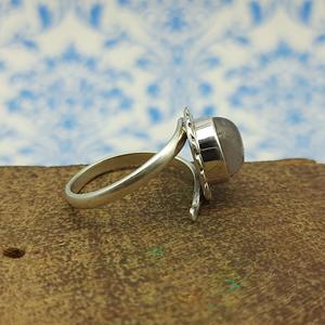 แหวนสายรัดแบบโบฮีเมียนเรียบง่ายถูกประดิษฐ์ขึ้น925เงินสเตอร์ลิงพร้อมโรสควอตซ์เพชรสำหรับเครื่องประดับงานแต่งงานของผู้หญิง - Product Image 3