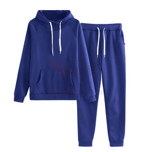 Sudadera con capucha transpirable de talla grande personalizada para mujer, pantalones de chándal con estampado largo, chándal a juego de invierno sólido, ropa de calle para - Product Image 1
