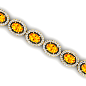 Pulsera de tenis de diamante redondo y citrino de corte ovalado Natural de oro de 14kt, joyería fina, ropa de boda, Unisexual 2025, Pulseras de Moda RTS - Product Image 2