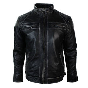 Vente en gros Veste en cuir véritable pour hommes Personnaliser Veste en cuir Veste d'hiver Manteau Couleur et design personnalisés - Product Image 1