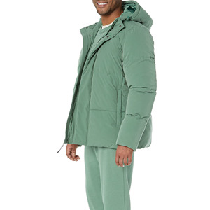 Unisex Autumn Winter Loose Casual Hooded Windproof Polyester <b>Jacket</b> For <b>Men</b> with Zipper Outdoor <b>Warm</b> Puffer <b>Men's</b> <b>Jackets</b> - Product Image 3