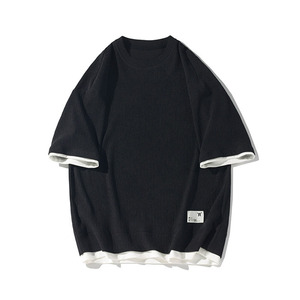 Camiseta de algodón de gran tamaño personalizada ODM para hombre, diseño de dos tonos con logotipo personalizado, ropa de calle deportiva de moda del fabricante de Vietnam - Product Image 2