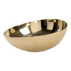 Tazón de mesa moderno, estilo nórdico, de lujo, dorado, grande, para ensalada, de latón, redondo, con acabado martillado - Product Image 1