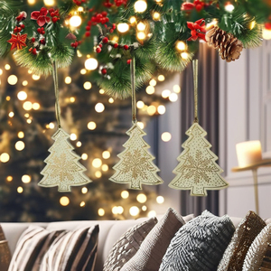 Bola de Navidad blanca y dorada de 8 cm y adornos de árbol Decoración de árbol colgante festiva para la temporada - Product Image 3