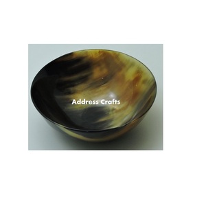Custom Engraved Logo Handmade Natural Buffalo Horn Bowl Unique Style Kitchen Accessories Hotel <b>Home</b> Restaurant Serving Used Bowl - Product Image 3