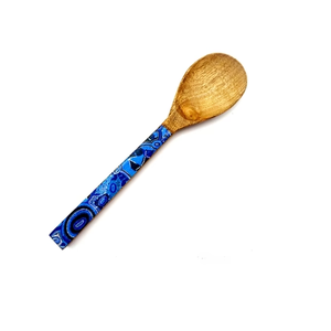 Cuillère en bois 4 pièces cuillère à crème glacée fournisseur en gros ensemble de cuillères imprimées en émail meilleure qualité cuillère à couverts - Product Image 5