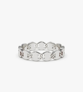 Nuevo Hip-hop 14K Chapado en oro Impermeable Minors Cubano Plata inoxidable Estilo de apilamiento moderno Anillo de eslabones de cadena - Product Image 3