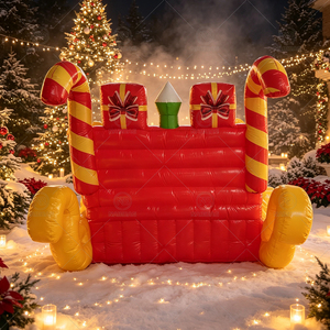 Traîneau gonflable géant de Père Noël avec boîtes cadeaux, traîneau de Noël gonflable en PVC pour intérieur, centre commercial, extérieur, jardin, fête de Noël, décoration de fête - Product Image 5
