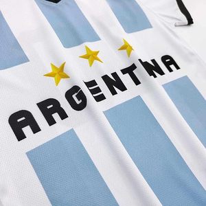 Conjunto de Camiseta de Fútbol a Rayas de Argentina con Número 10 y Pantalones Cortos, 100% Algodón Orgánico, Marca con Bandera Americana Bordada, Ropa Deportiva - Product Image 5
