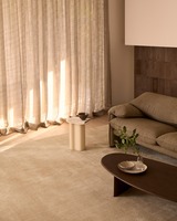 Tapis ovale personnalisable en laine de Nouvelle-Zélande tufté à la main, couleur unie beige, lavable, moderne et minimaliste, pour la maison, les pique-niques et les animaux de compagnie
