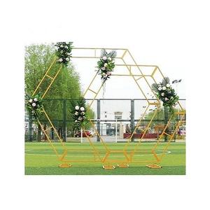 Toile de fond hexagonale couleur or fer, qualité exclusive, pour événements et décorations d'occasions spéciales - Product Image 1