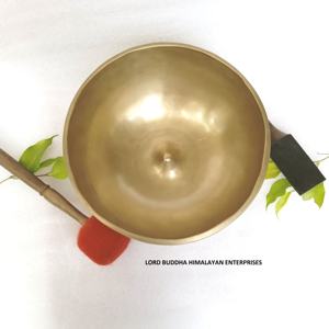 Bols chantants tibétains faits à la main, style religieux, en bronze, fabriqués au Népal, art et objet de collection Gaurab, méditation, métal - Product Image 1