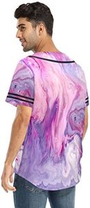 Nouveaux maillots de baseball/softball en marbre violet violet-Uniformes de sport pour hommes, femmes et jeunes - Product Image 3