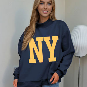 Sudadera de Forro Polar Reversible con Cuello Alto y Logotipo Personalizado Estampado en la Parte Delantera para Mujer, Talla Grande, Moda de Invierno - Product Image 4