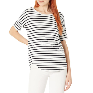 T-shirts décontractés surdimensionnés pour femmes en coton/fibre de bambou, respirants, anti-rides, séchage rapide - Product Image 1