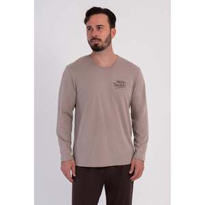 Ensemble de pyjama pour homme CEPLI P.SUPREM BATTAL XXL à col rond et manches longues - FUME - FUME - Product Image 2
