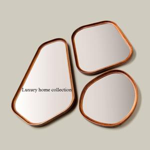 Cadre de miroir en bois massif avec belle finition rustique idéal pour une utilisation dans le couloir de la chambre ou l'espace de vie - Product Image 3