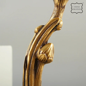 Tasses à bougies élégantes en métal avec fond de base recouvert de caoutchouc Bougeoir en cuivre Bougeoir de luxe doré de style européen - Product Image 5