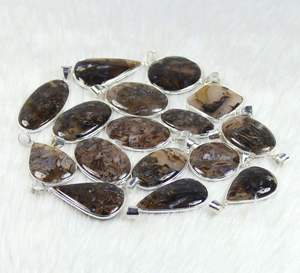 Pendentif en agate de bâton turc naturel de haute qualité cabochon de pierres précieuses de Bohème réglage de lunette de bijoux approvisionnement en gros au détail - Product Image 2