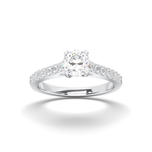 Anillo de compromiso solitario con diamante moissanita de 1.17 quilates, calidad E-F/VS, engaste de puntas, forma redonda, hecho en plata de ley para mujer - Product Image 5