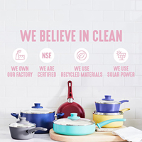 Nouvelle mode de casseroles en céramique sans PFAS rose 16 pièces batterie de cuisine en aluminium antiadhésif à induction pour la maison et la cuisine