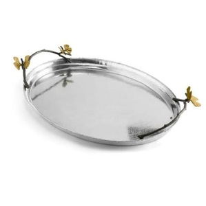 Bandeja de Metal de Latón Decorativa Hecha a Mano de Diseño de Lujo para Servir Alimentos, para Catering de Hotel, Decoración de Mesa de Comedor - Product Image 5