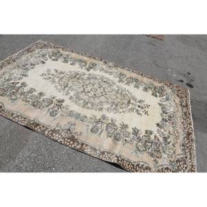 พรมลาเท็กซ์ขนแกะลายเย็บปะติดสำหรับห้องนั่งเล่น5.5 'x 9.2' (168x280ซม.) สีเบจสีน้ำตาลวินเทจ - Product Image 2