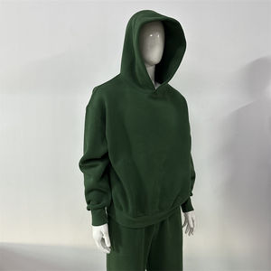 Sudadera con capucha de forro polar de algodón 100% con logotipo frontal personalizado para hombre, transpirable y de secado rápido con cierre de cordón Regular Fit Winter - Product Image 1