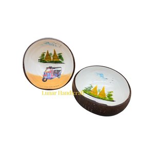 Cuencos de cáscara de coco lacados hechos a mano Cuencos decorativos a granel de exportación - Product Image 2