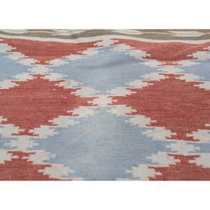 Aalam <b>Red</b> Orange Flat Weaves Wool Persian Carpet Traditional Geometric Jute Rug Soft Classic Home Floor for Teens SATD-84 - Product Image 3