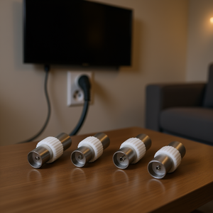 Ensemble d'adaptateurs de connecteurs d'antenne PP0596 pour câble coaxial argenté et blanc pour adaptateurs et connecteurs - Product Image 3