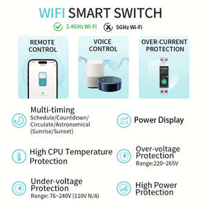 Interruptor de Circuito Inteligente WiFi Tuya (Paquete de 1), 1-63A, Protección Contra Sobrecorriente y Bajo Voltaje, Enchufe de Alimentación Inalámbrico Remoto - Product Image 6