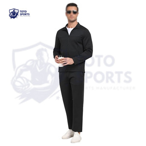 Ensemble de survêtement pour homme, léger, confortable, coupe ajustée, respirant, veste et pantalon personnalisés avec fermeture éclair, pour toutes les saisons - Product Image 3
