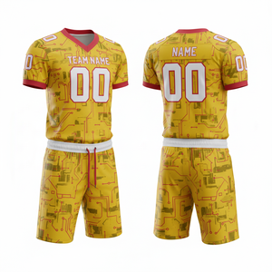 ชุดยูนิฟอร์มอเมริกันฟุตบอลแบบปรับแต่งได้ พร้อมกางเกงขาสั้นและตำแหน่งโลโก้ด้านหน้า - Product Image 5