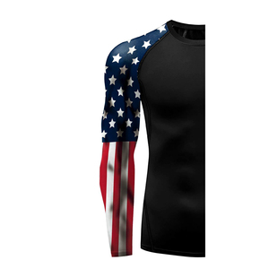 Logotipo personalizado de los hombres MMA Rash Guard Spandex/poliéster de secado rápido transpirable camisa de compresión protección solar ropa deportiva de fábrica - Product Image 4