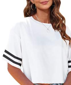 Loose Fit Oversized Crop <b>Top</b> Women Casual Baggy Streetwear Fashion Short Sleeve Summer T Shirt - Product Image 5