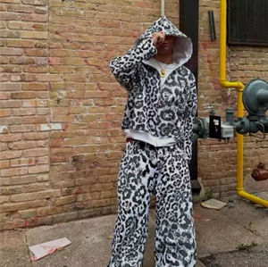 Top qualité Offre Spéciale chat du Bengale hommes sweats à capuche logo personnalisé Vintage 100% coton français éponge numérique imprimé léopard hommes à capuche - Product Image 2