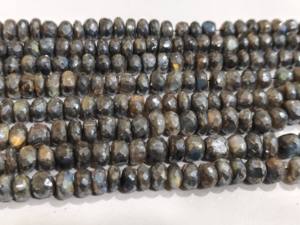 Cuentas facetadas de 9-10mm con revestimiento místico de labradorita natural Rondelle vendidas por hebra de 8 pulgadas de largo - Product Image 2