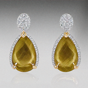 ต่างหูขายดีอัญมณี CZ และ Citrine 925เงินสเตอร์ลิงและทอง18K ชุบสำหรับผู้หญิง - Product Image 3