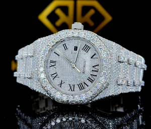 Nuevo Reloj Inteligente Unisex de Lujo de 42 mm con Diamantes de Claridad VVS, Correa de Acero Inoxidable, Accesorio de Negocios, Cristal Antiguo Resistente al Agua - Product Image 1