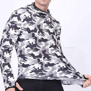 100% poliéster UPF 50 + SPF UV Camo pesca camisas de manga larga al aire libre sudaderas con capucha con máscara de cuentas establece estilo - Product Image 4