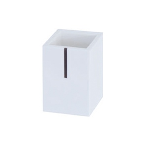 Gobelet de salle de bain MSV en polyrésine blanche, 7 x 7 x 10 cm - Product Image 1