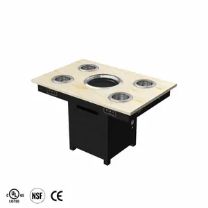 Restaurant Hot Pot Table Marble Small Hot Pot Induction Cooker Hot Pot Table Shabu Shabu Table