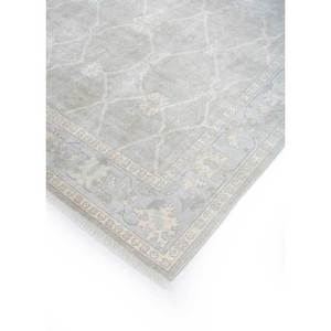 Alfombra de Lana Anudada a Mano Erbe Pae-553, Gris y Negra con Diseño Floral, para Sala de Estar, Dormitorio, Pasillo, Modelo Rectangular - Product Image 2