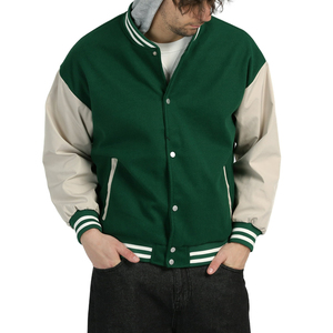 Hombres béisbol Varsity chaqueta diseño Logo verde oliva moda gran tamaño Letterman estética diseñador traje chaqueta universitaria para hombres - Product Image 1