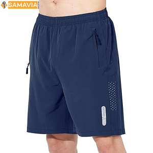 Pantalones cortos de gimnasio de secado rápido para hombre con bolsillos Patrón sólido Ropa deportiva de entrenamiento informal Pantalones cortos deportivos OEM - Product Image 1