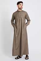 Respirant grande taille léger séchage rapide couleur unie marocain Khamis Thobe dubaï hommes tenue décontracté en gros Qatar pour arabe