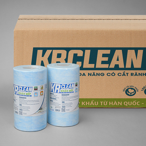 Krclean Serviettes de cuisine absorbantes 100 feuilles bleues par rouleau, 20x20cm, monocouche parfait pour nettoyer les comptoirs et les appareils - Product Image 1